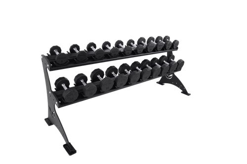 5–150 lb Commercial Dumbbell Set with 2 - Tier Rack | TKO - Dumbbell Set - TKO Strength & Performance