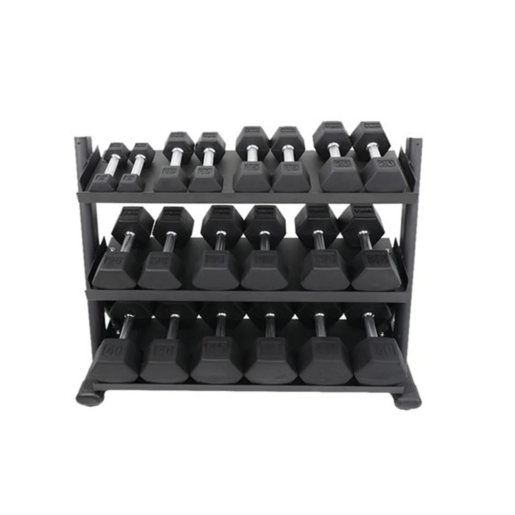 TKO Strength & Performance - TKO 6235 3 - Tier Shelf Dumbbell Rack With 5–50 lb Dumbbell Set - Dumbbell Set - Revive and Lift