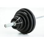 TKO Strength & Performance - TKO 803OR - 300 Olympic Rubber Grip Plate Set with Weight Bar - Full Plate Set with Bar