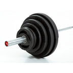 TKO Strength & Performance - TKO 803OR - 300MB Olympic Rubber Grip Plate Set with Power Bar - Full Plate Set with Bar