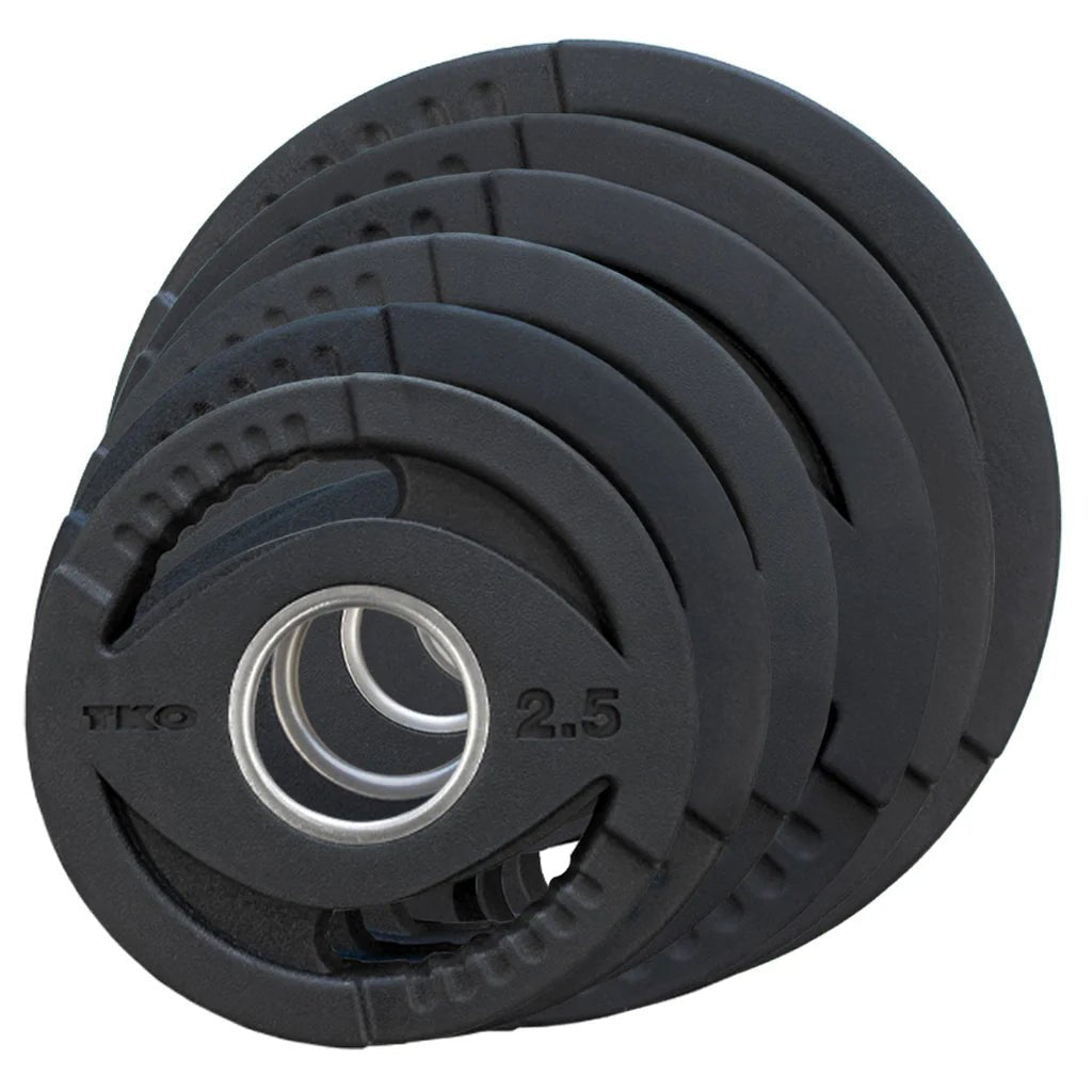 Olympic Rubber Grip Plate Set | TKO - Rubber Dual Grip Plate - TKO Strength & Performance