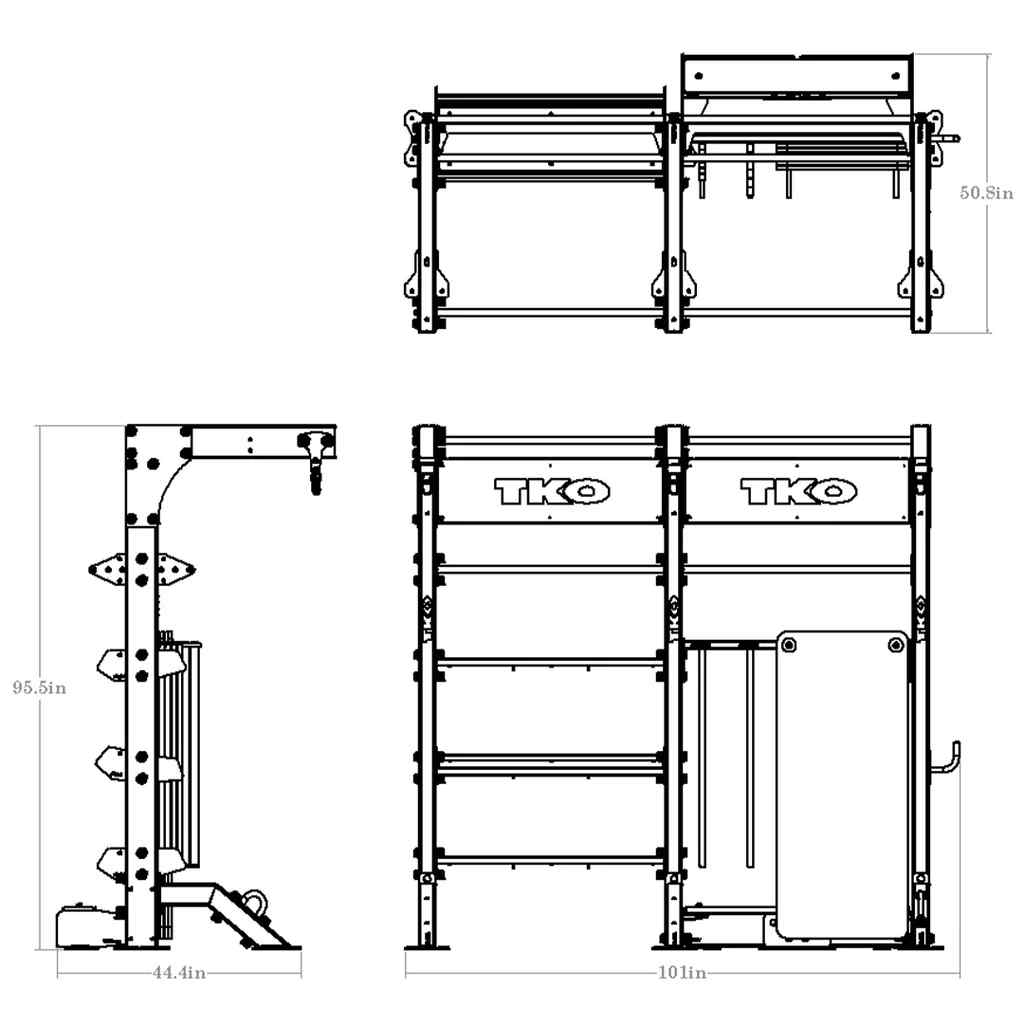 Free Standing Double Suspension Bay with Accessories | TKO - Suspension Bay - TKO Strength & Performance