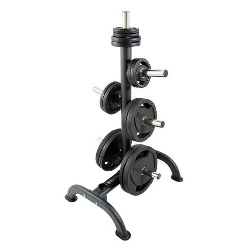 255lb Rubber Olympic Plate Set & Plate Tree | TKO - Weight Plate Storage - TKO Strength & Performance