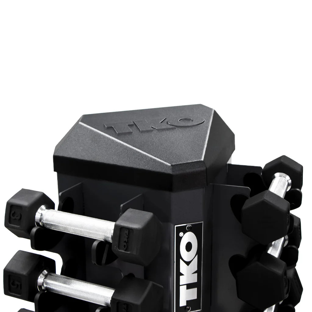 Vertical Rack With 8 - Pair Dumbbell Set | TKO - Dumbbell Set - TKO Strength & Performance