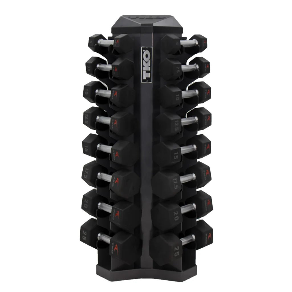TKO Strength & Performance - TKO S826 Vertical Dumbbell Rack With 8 - Pair Dumbbell Set - Dumbbell Set - Revive and Lift