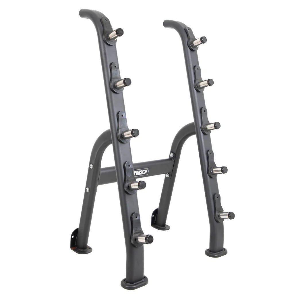 TKO Strength & Performance - TKO S845 Half Barbell Rack with 20–60 lb Fixed Straight or Curl Barbells - Fixed Barbell Set