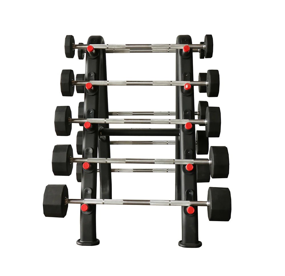 TKO Strength & Performance - TKO S846 Full Barbell Rack with 20–110 lb Fixed Straight or Curl Bar Sets - Fixed Barbell Set