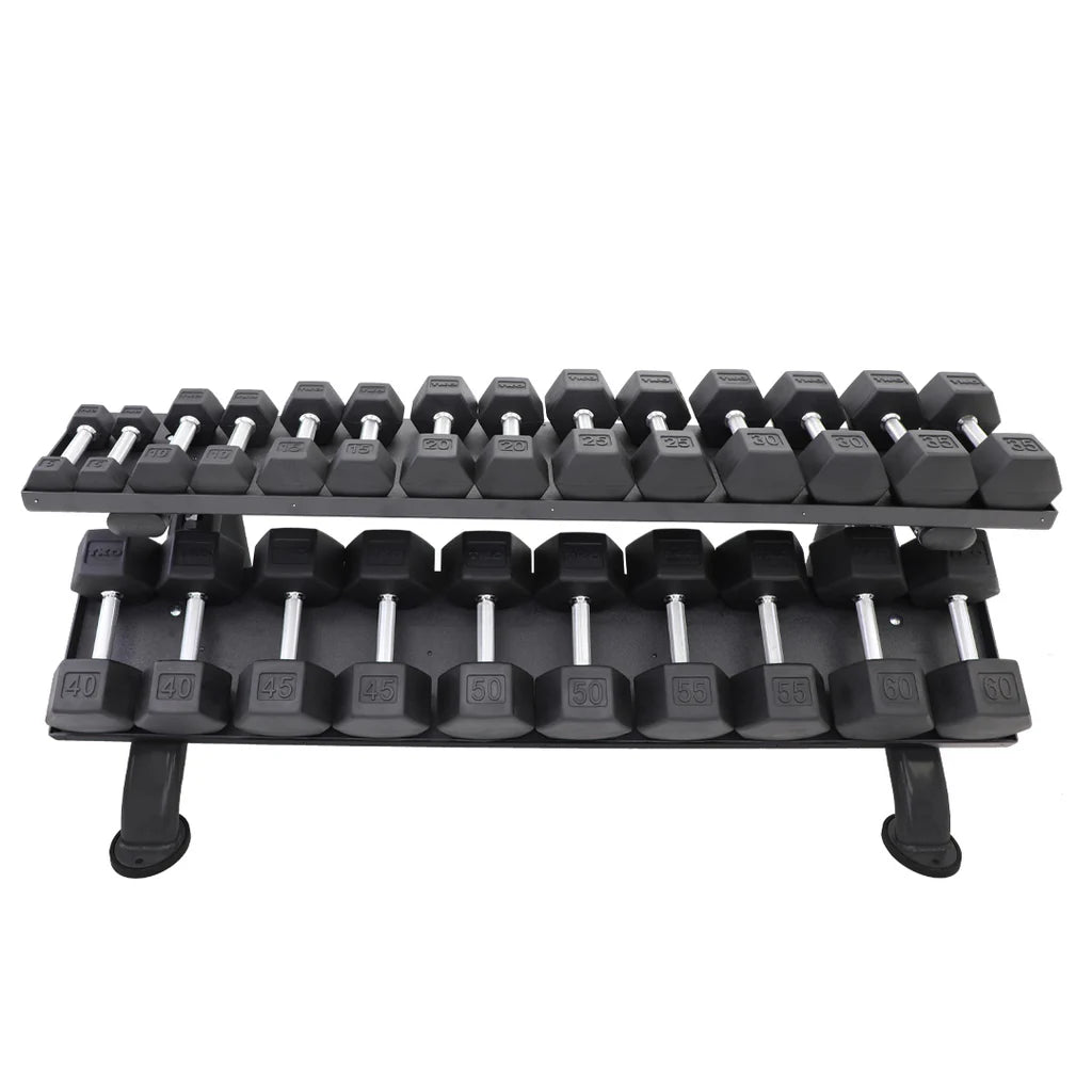 TKO Strength & Performance - TKO S889 Heavy - Gauge 2 - Tier Rack with 5–50 lb Dumbbell Set - Dumbbell Set - Revive and Lift