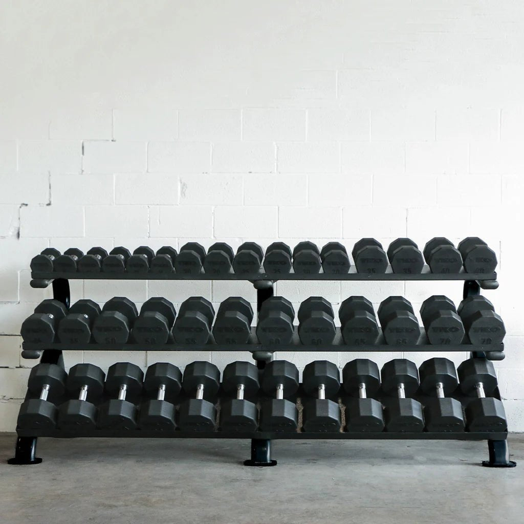 TKO Strength & Performance - TKO S891 Mega 3 - Tier Dumbbell Rack with 5–100 lb Set - Dumbbell Set