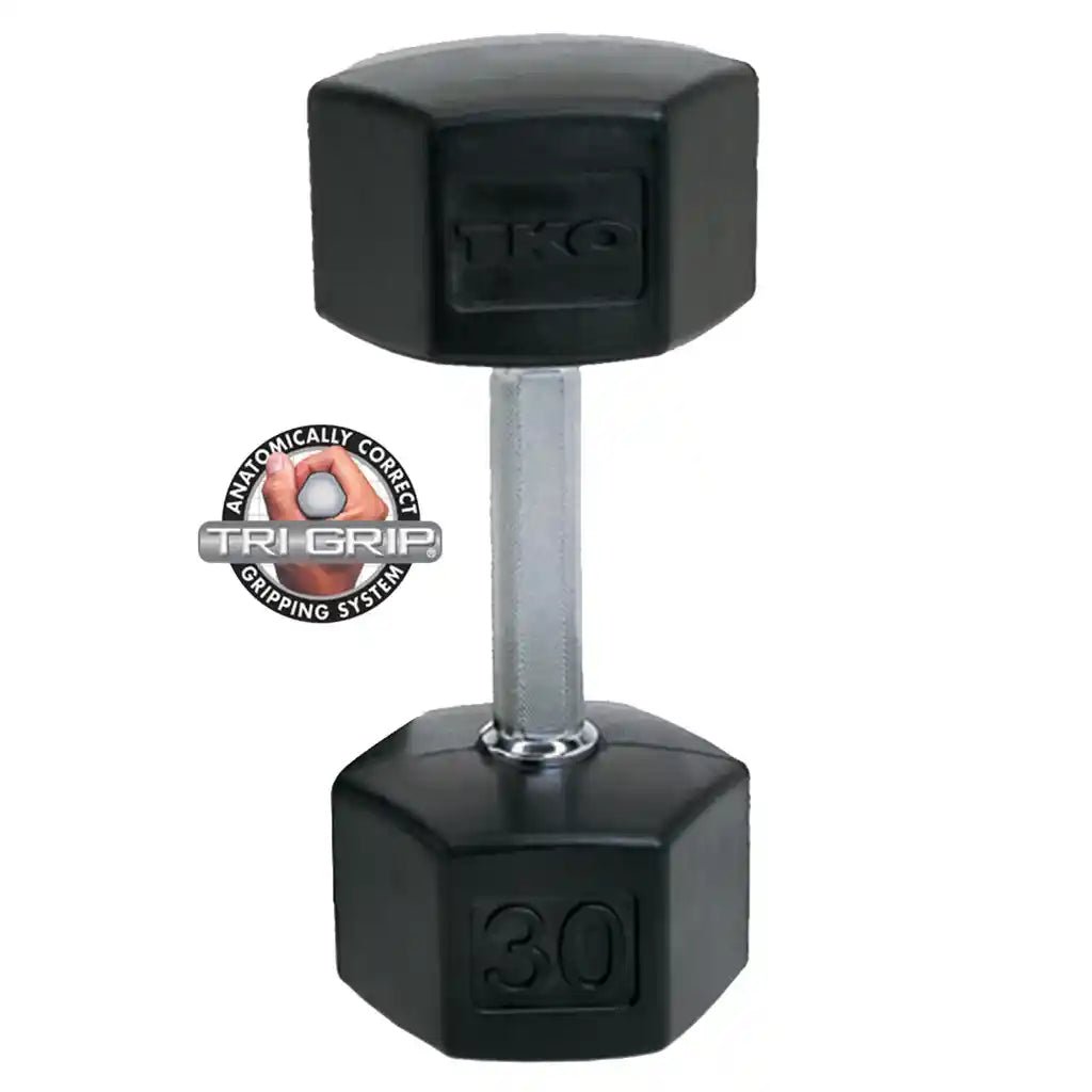 Tri-Grip Rubber Hex Dumbbell Pairs | TKO - Dumbbells - TKO Strength & Performance