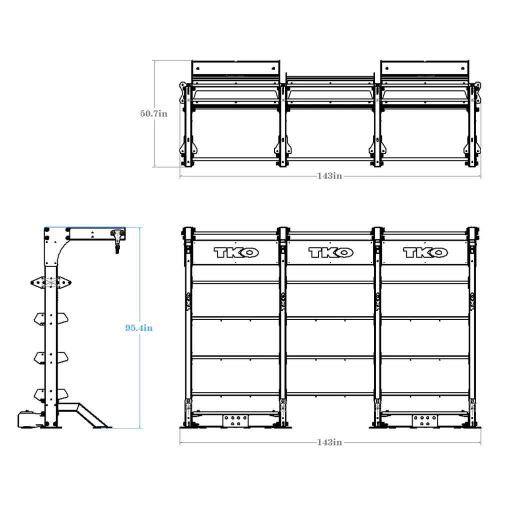 Triple Suspension Bay with Extra Storage | TKO - Suspension Bay - TKO Strength & Performance