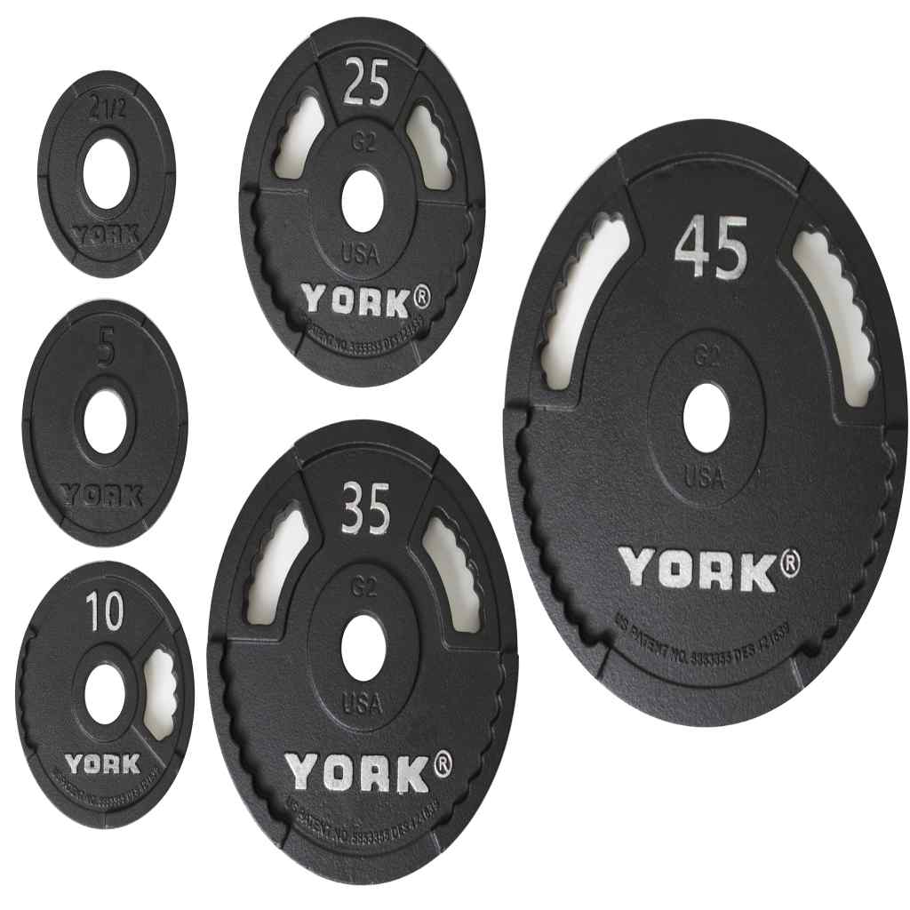 York Barbell - G-2 Cast Iron Olympic Weight Plate Sets | York Barbell - Weight Plate Set