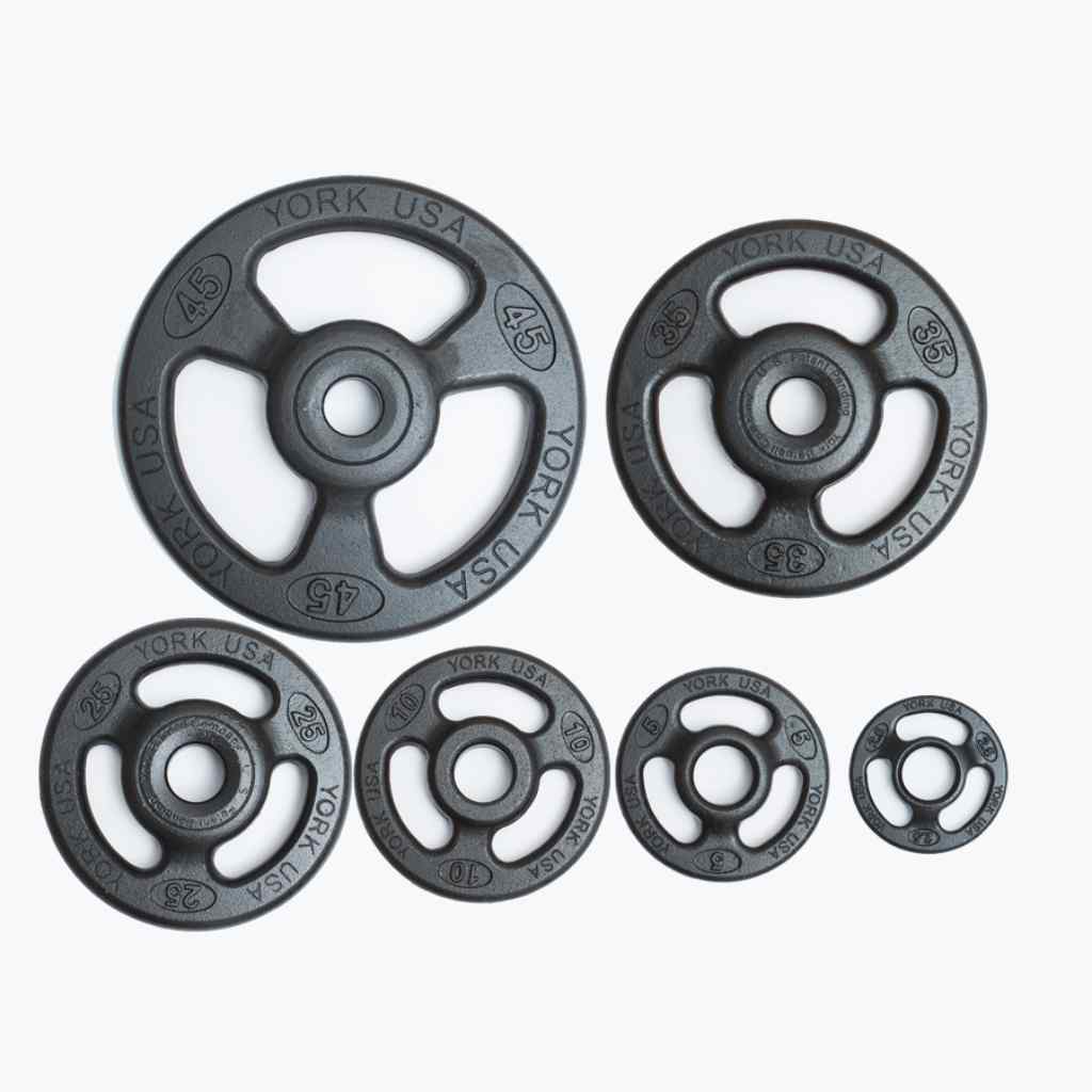 York Barbell - Iso-Grip Steel Olympic Plate Sets York Barbell - Weight Plate Set