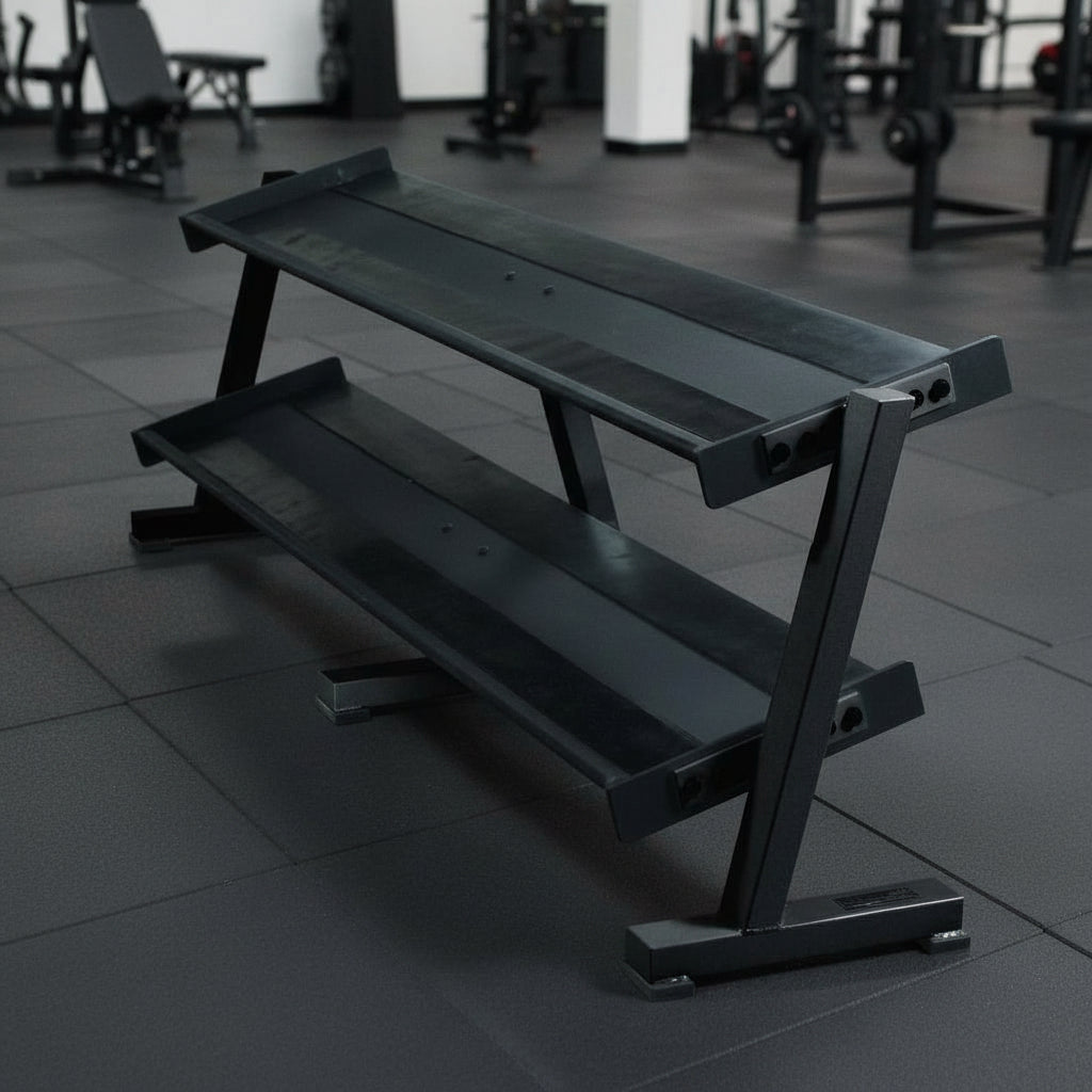 York 2 Tier Hex Professional Tray Dumbbell Rack - Dumbbell Storage - York Barbell