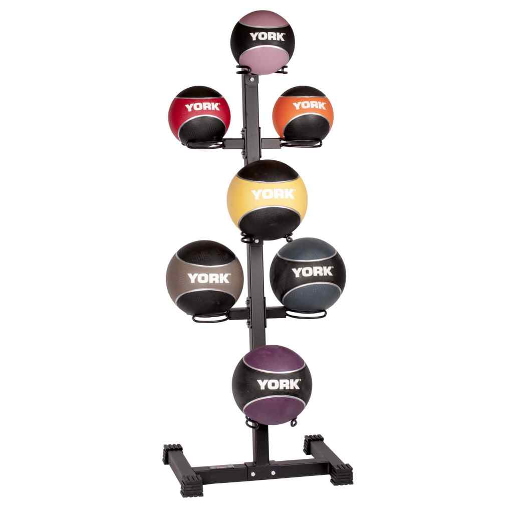 York 7 Ball Vertical Medicine Ball Storage Rack - Medicine Ball Storage - York Barbell