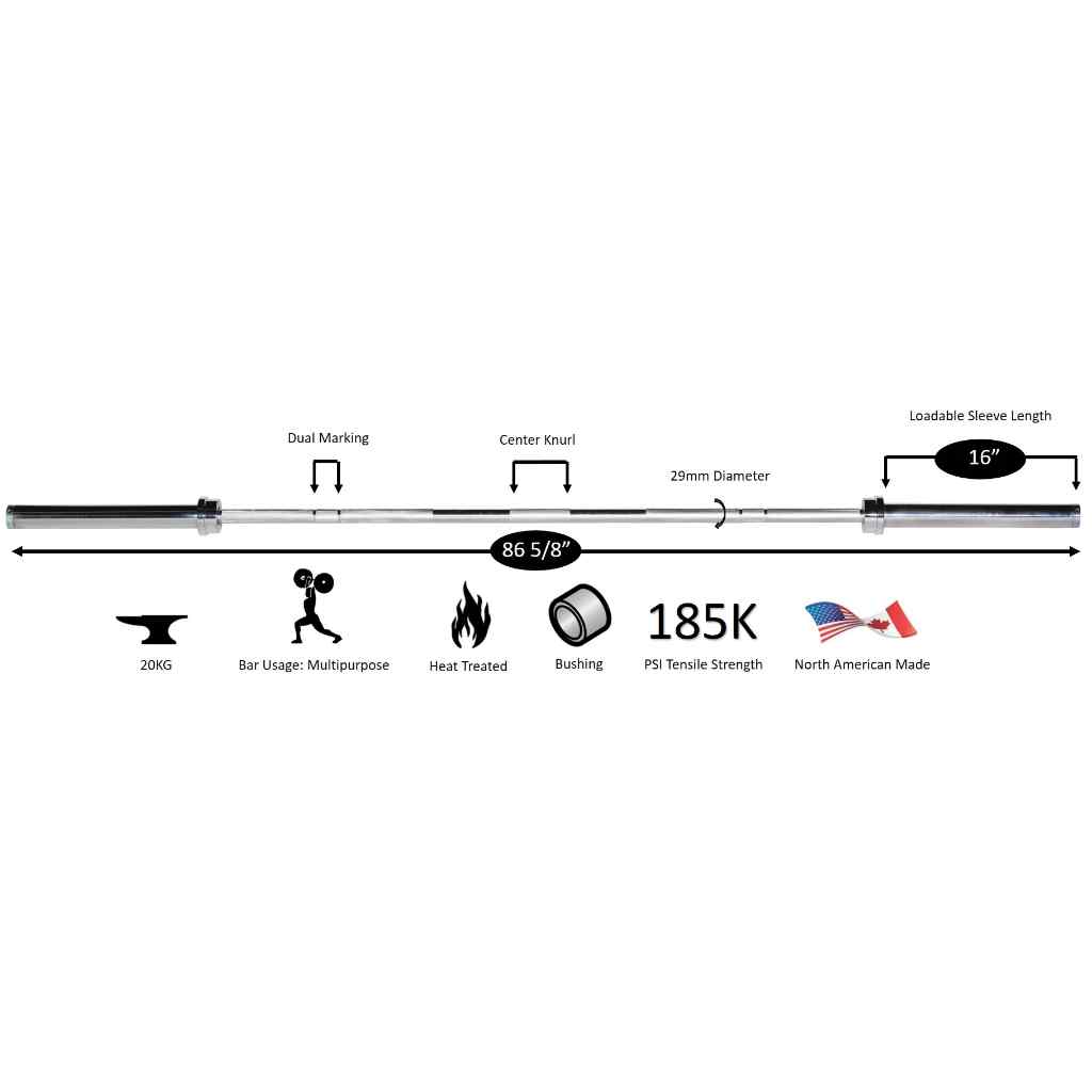 York 7′ USA Power Weight Bar 1500 lb. - Barbell - York Barbell