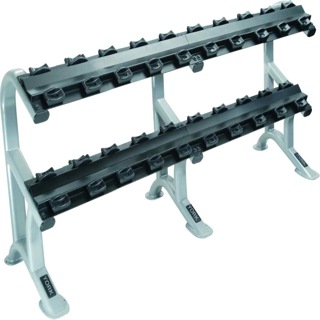 York Barbell - York Barbell 2-Tier Dumbbell Rack for Pro Style Sets - Dumbbell Storage