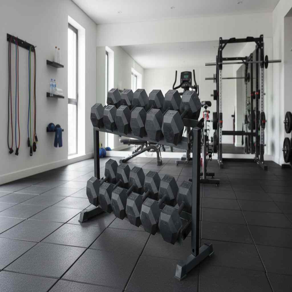 York Barbell - York Barbell 2-Tier Hex Dumbbell Rack - Dumbbell Storage