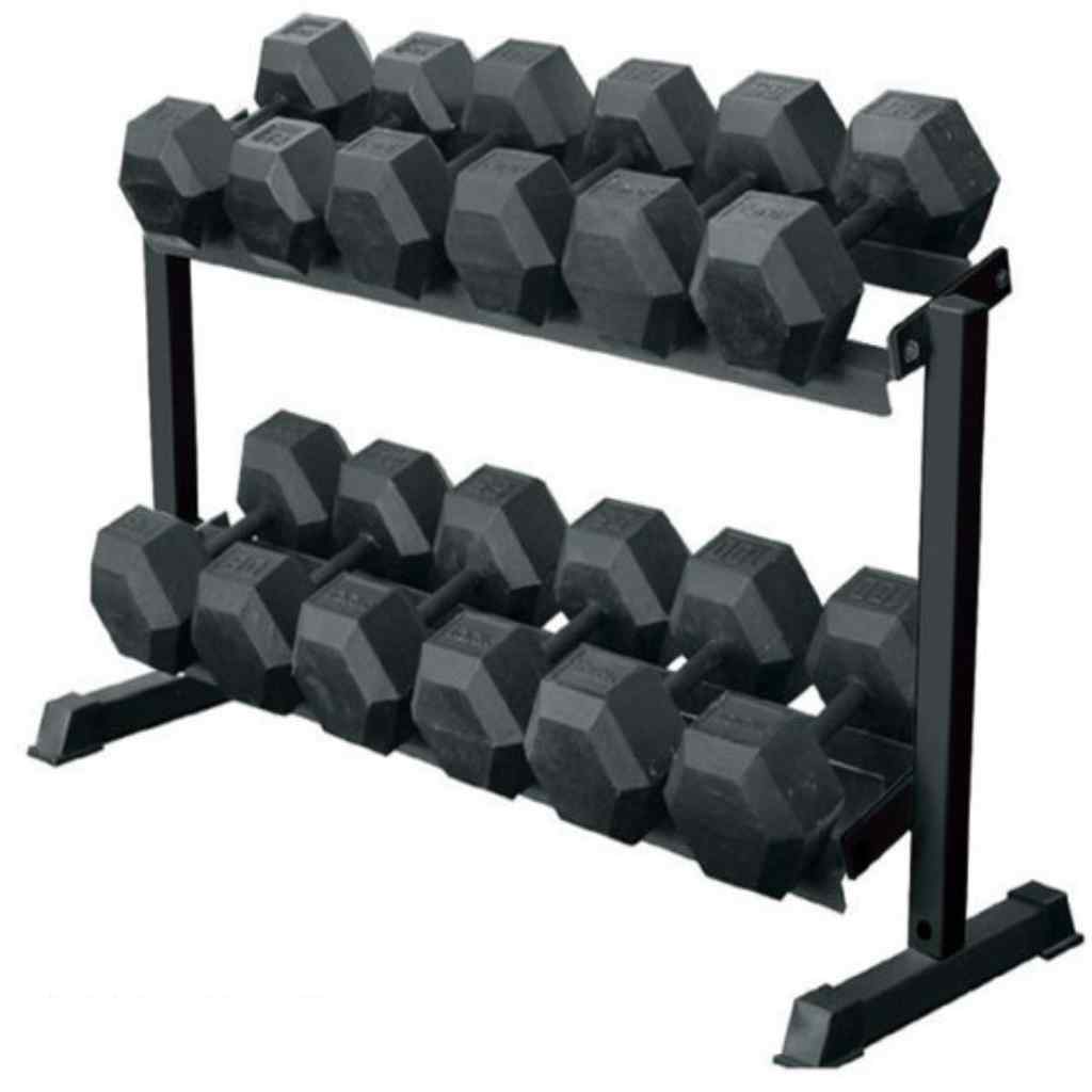 York Barbell - York Barbell 2-Tier Hex Dumbbell Rack - Dumbbell Storage