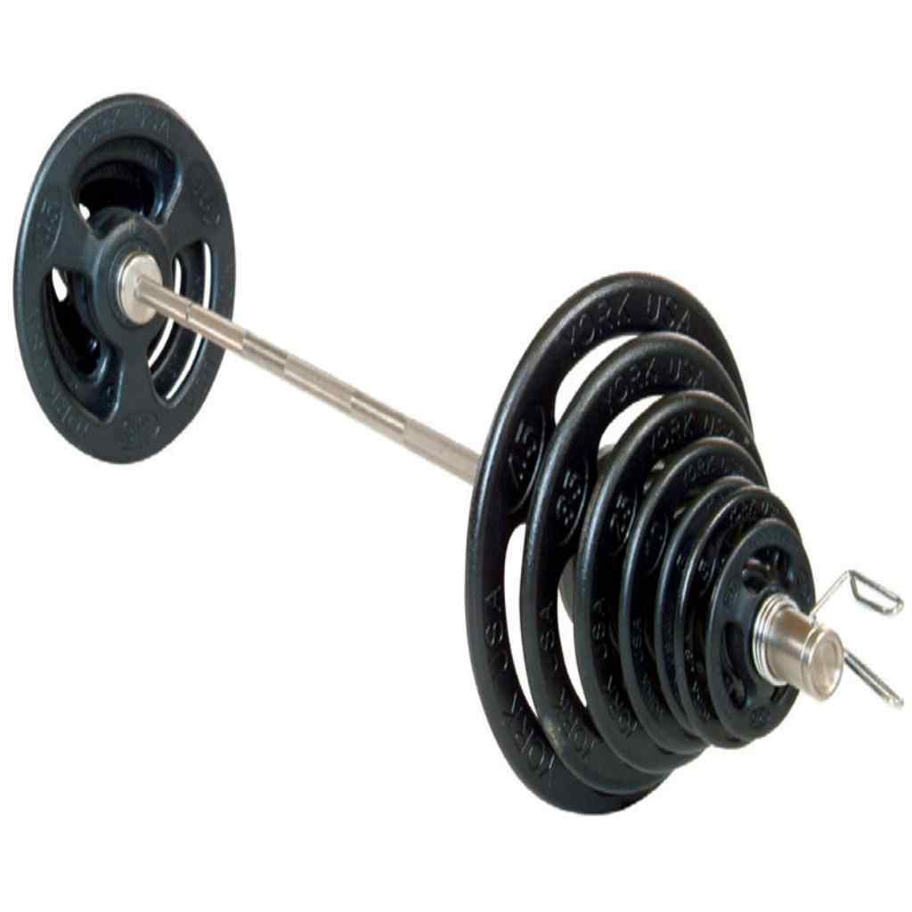 York Barbell Iso - Grip Steel Olympic Plate Set 300 lb - Weight Plate Set - York Barbell