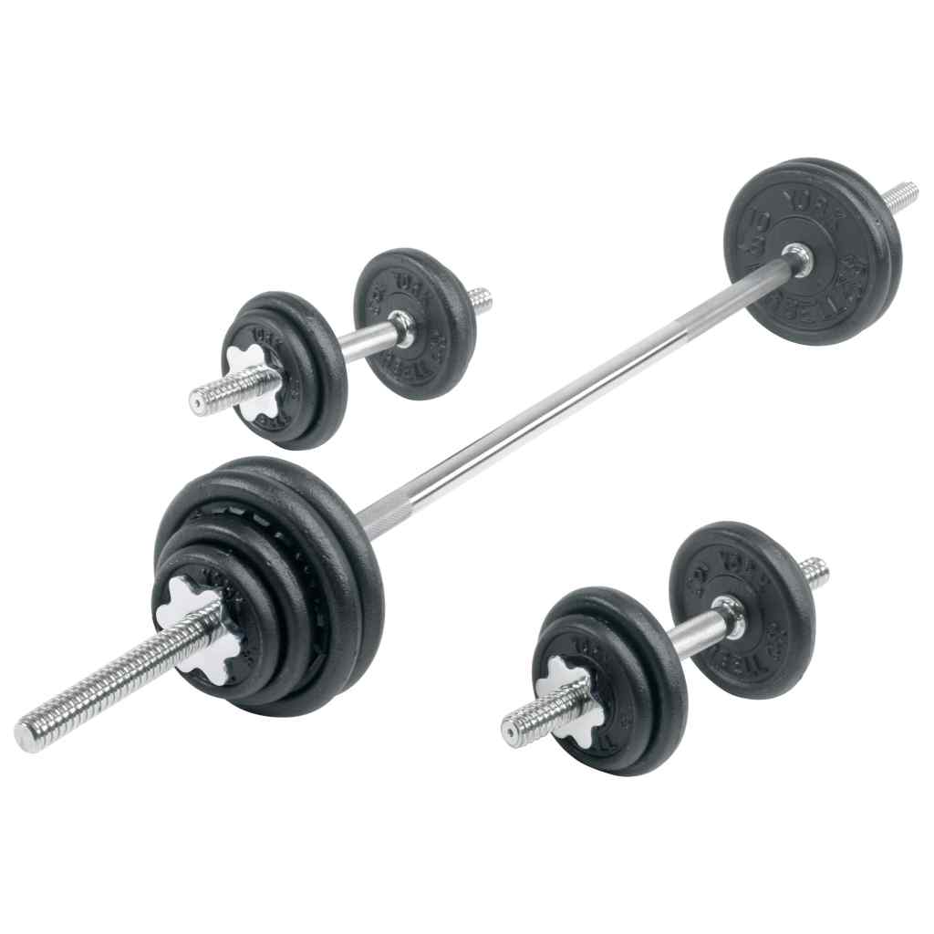 Contour Spinlock Dumbbell Barbell Set 110 lb | York Barbell - Weight Plate Set - York Barbell
