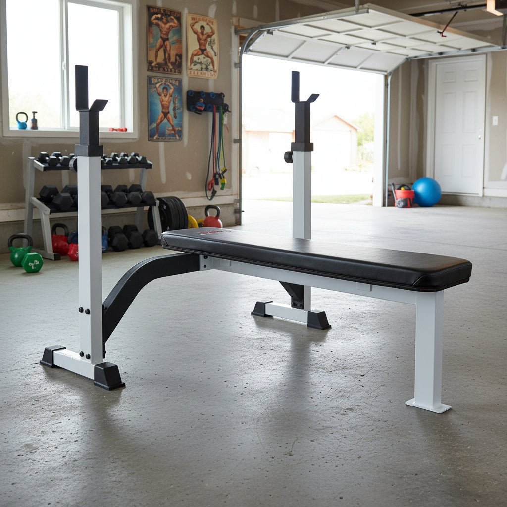 York FTS Olympic Fixed Flat Bench w/ Uprights - Bench - York Barbell
