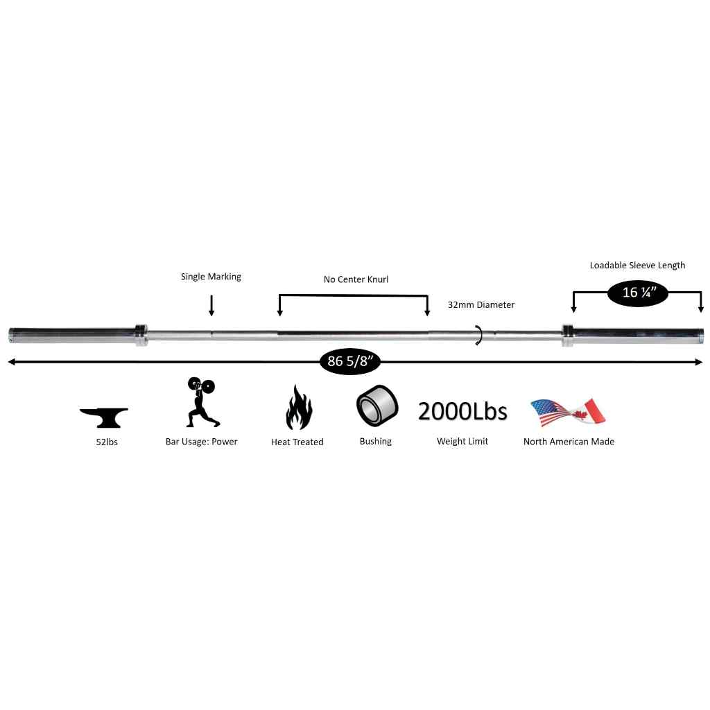 York International Chrome Olympic Bar 7′ - 32mm - Barbell - York Barbell
