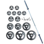 York Barbell - York Iso-Grip Rubber-Encased Olympic Plate Set 300 lb - Weight Plate Set
