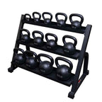 York Kettlebell Stand with Rubber Lined Trays - Kettlebell Storage - York Barbell