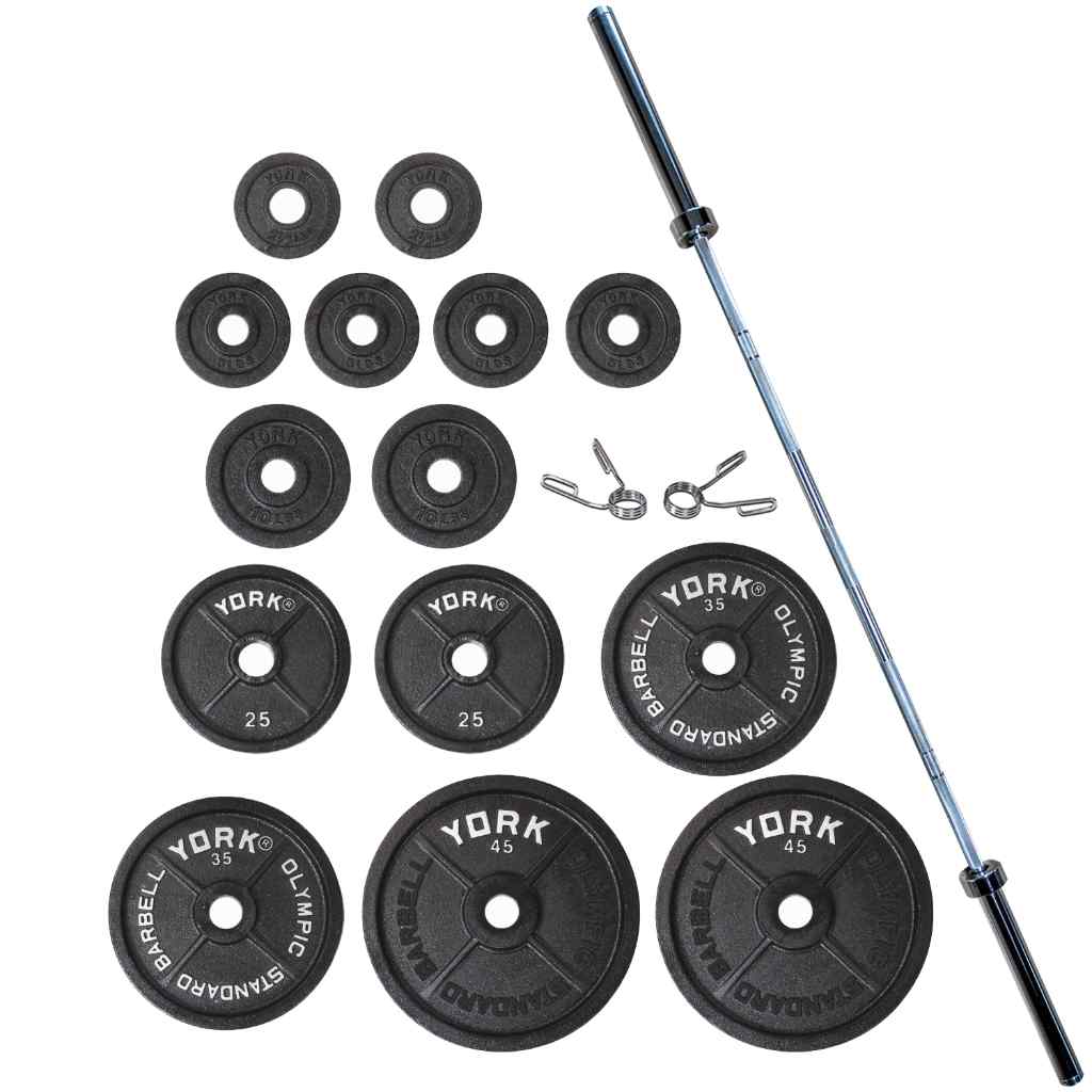 York Legacy Cast Iron Olympic Plate Set 300 lb - Weight Plate Set - York Barbell
