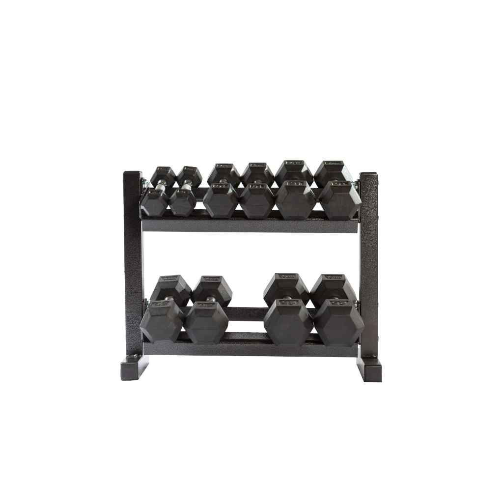 York Barbell - York Mini 2-Tier Dumbbell Stand for Hex Weights - Dumbbell Storage