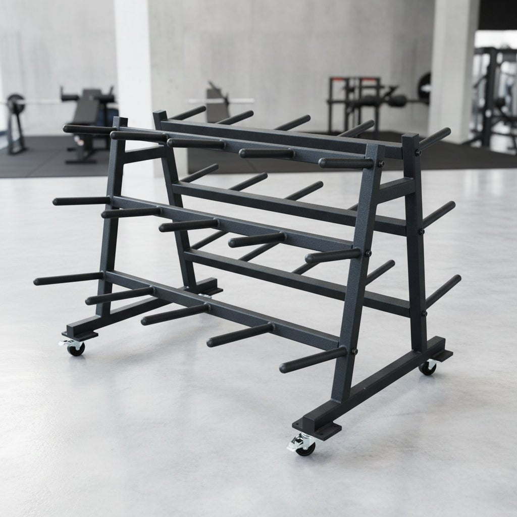 York Mobile Aerobic Set Rack Storage System - Barbell Storage - York Barbell