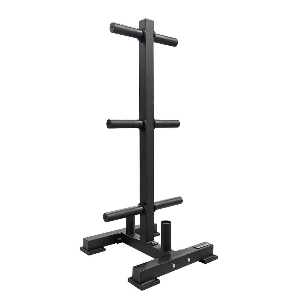 York Olympic Bumper Plate Tree with Barbell Storage - Weight Plate Storage - York Barbell