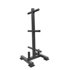 York Olympic Bumper Plate Tree with Barbell Storage - Weight Plate Storage - York Barbell
