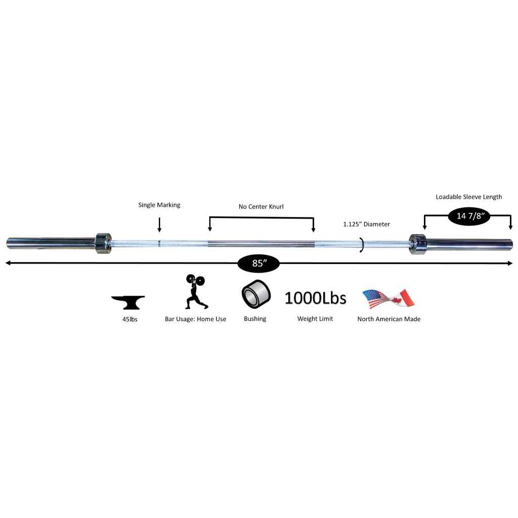 York Olympic Weight Bar 7′ 1000 lb Test - Barbell - York Barbell