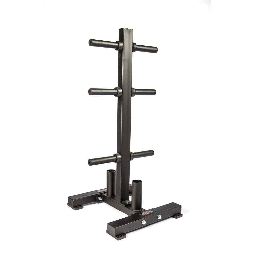 York Barbell - York Olympic Weight Plate Tree with Bar Storage - Weight Plate Storage