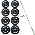 York Rubber Bumper Plate Set with Olympic Bar - Weight Plate Set - York Barbell