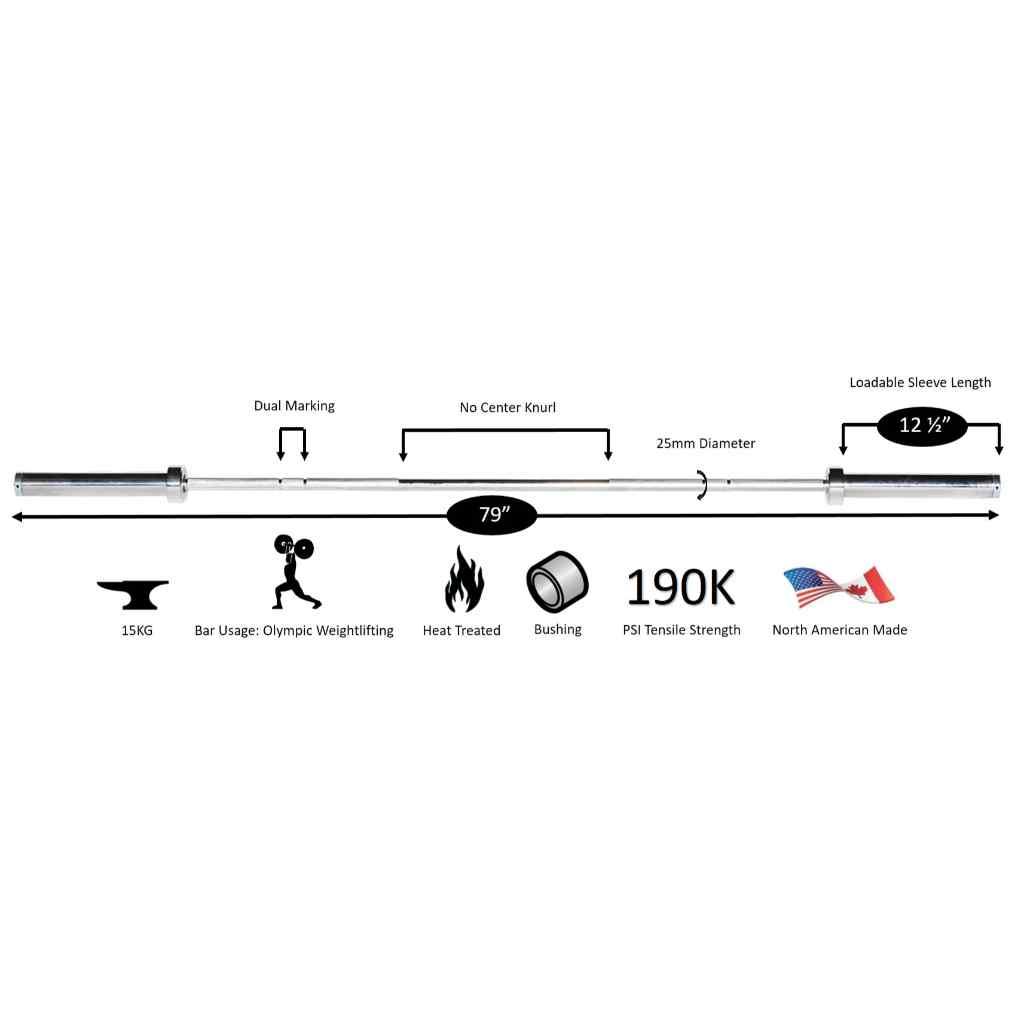 York Women’s Olympic Training Weight Bar 15kg - Barbell - York Barbell